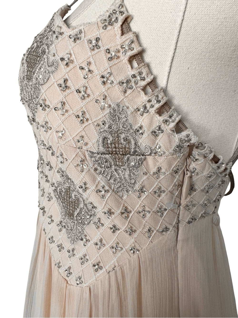Free People Lost in a Dream Tiered Maxi Dress in Cream/peach Size 2, Rare - Picture 7 of 11